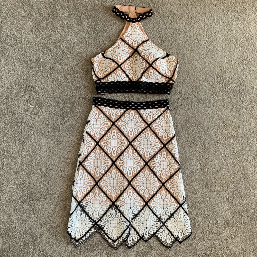 Jovani Lace Two-piece Cocktail Dress